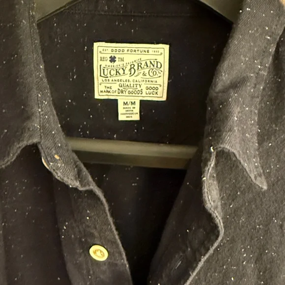 Lucky Brand Men's Navy Button Shirt M - Picture 2 of 6